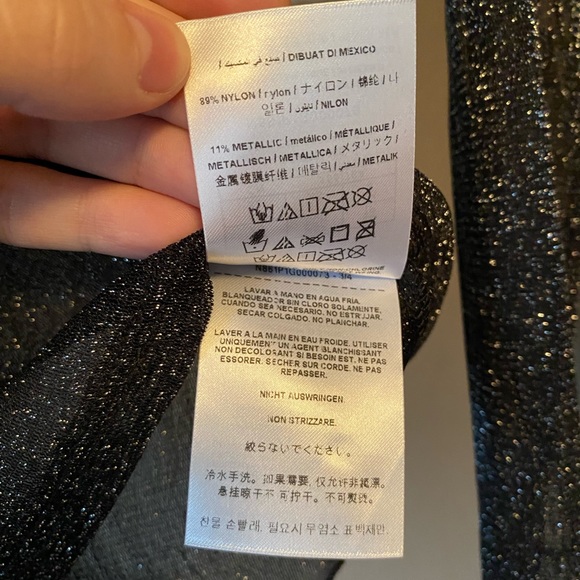 GUESS sheer metallic long sleeve top - XS - Picture 3 of 7